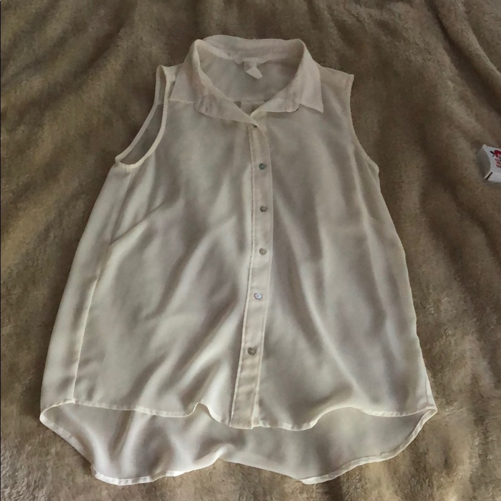Sheer button down tank